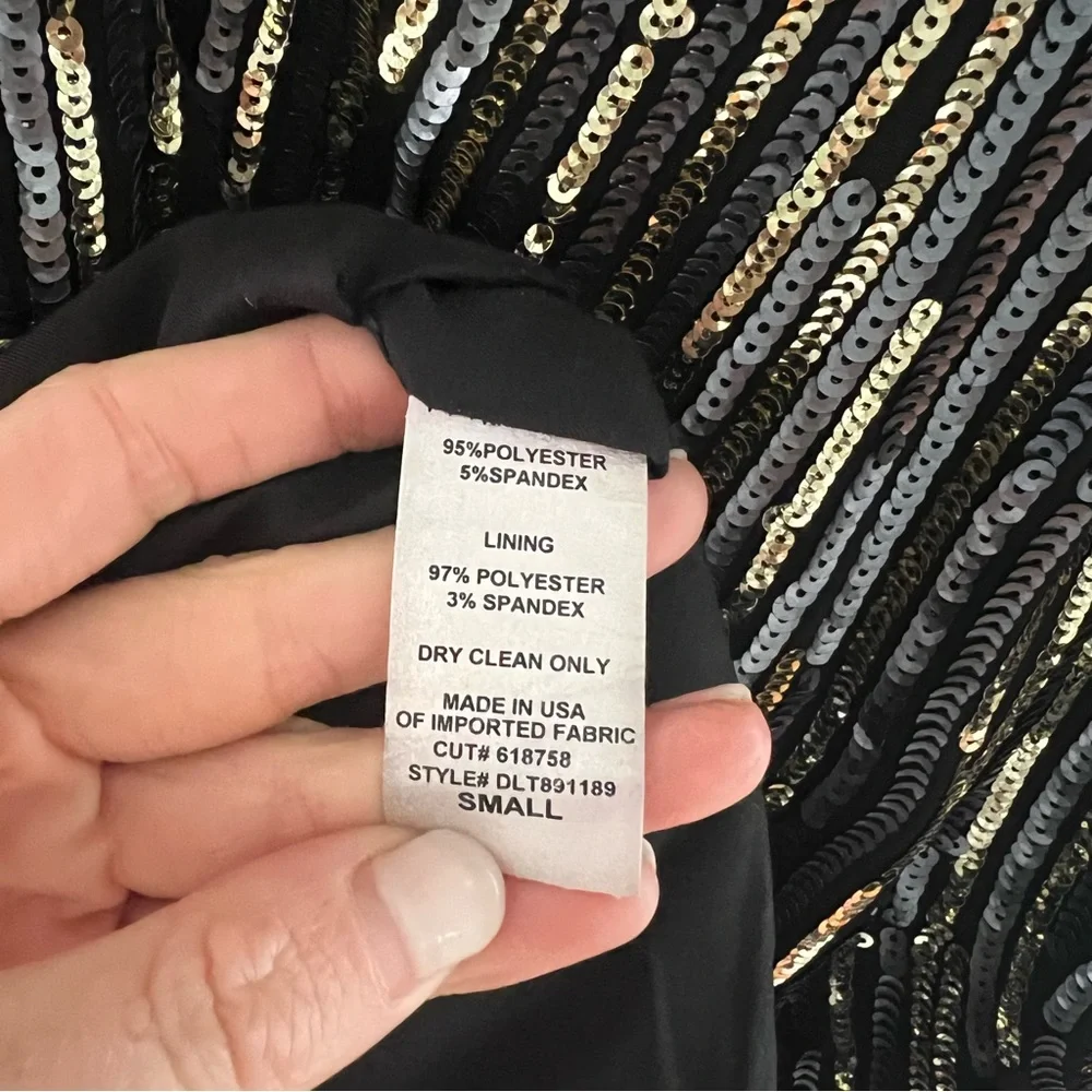 EUC Sequin Party Dress - Black Gold - Picture 8 of 10
